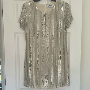 Lulu’s cream & silver sequin mini-dress.